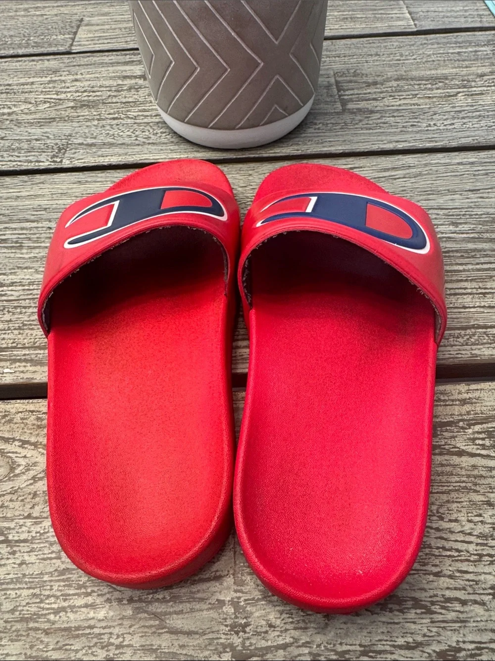 Boys Champion Ipo Big C Logo Slide Sandals, size 3 (little kid)